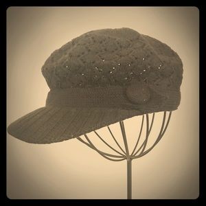 Cotton blend crochet newsboy hat